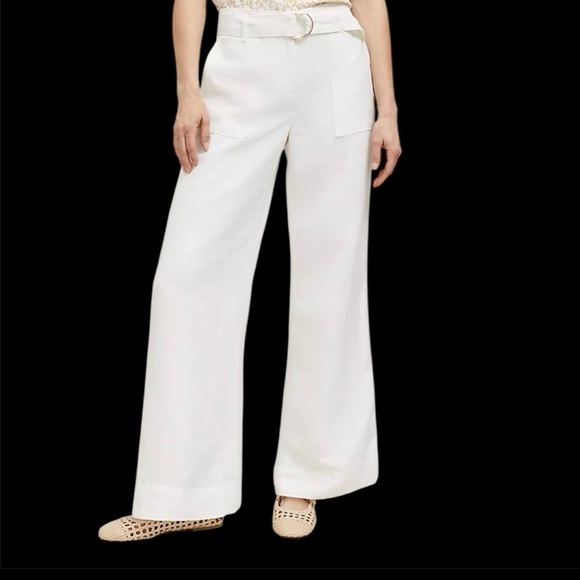 Ann Taylor Pants - Ann Taylor The Belted Wide-Leg Pant in Linen Blend